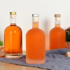 Glass Bottles Glass Empty Glass Bottle 250ml 500ml 750ml Flat Clear Empty Wine Tequila Vodka Glass Bottles