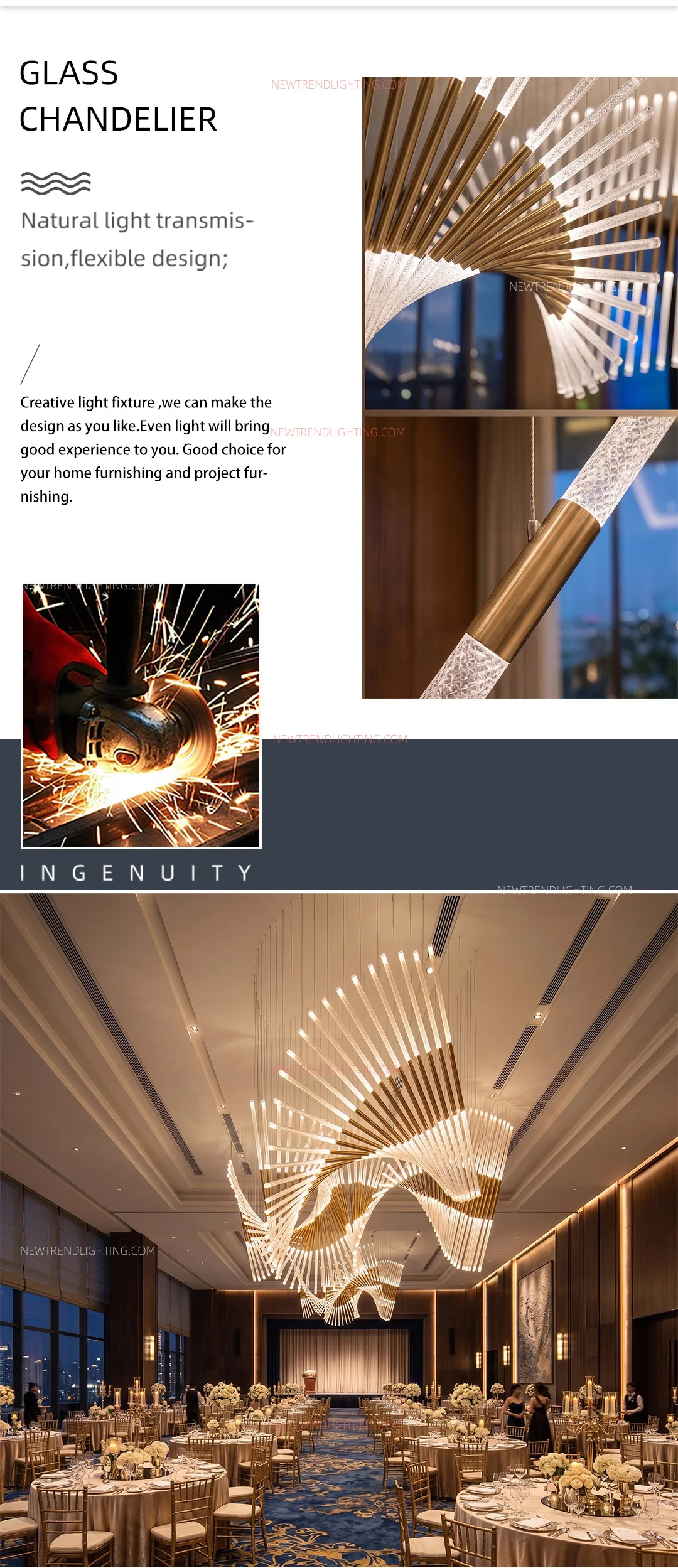cpl 528 bespoke spiral wing chandelier oversized led rod sculpture for hotel lobby reception-1