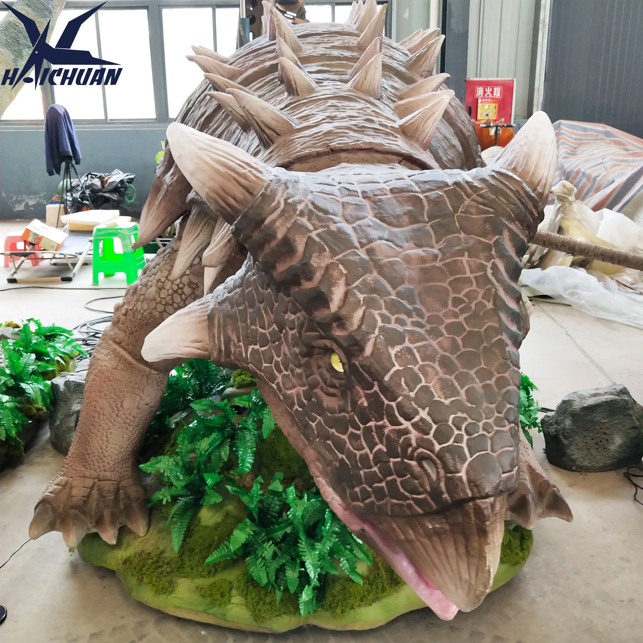 product dino park lifesize dinosaur robot in real dinosaur size animatronic ankylosaurus-2