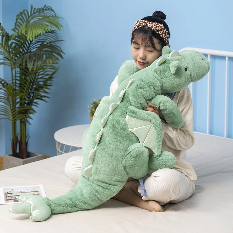 New lying posture small flying dragon plush toy with legs for sleeping on the bed, dinosaur doll soft and cute doll