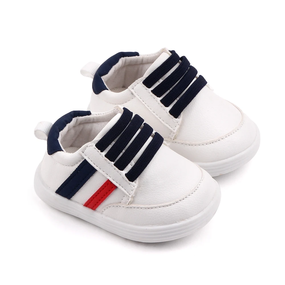 Korean Version of Children's Solid Color Striped Elastic Set Foot Casual Walking Shoes factory