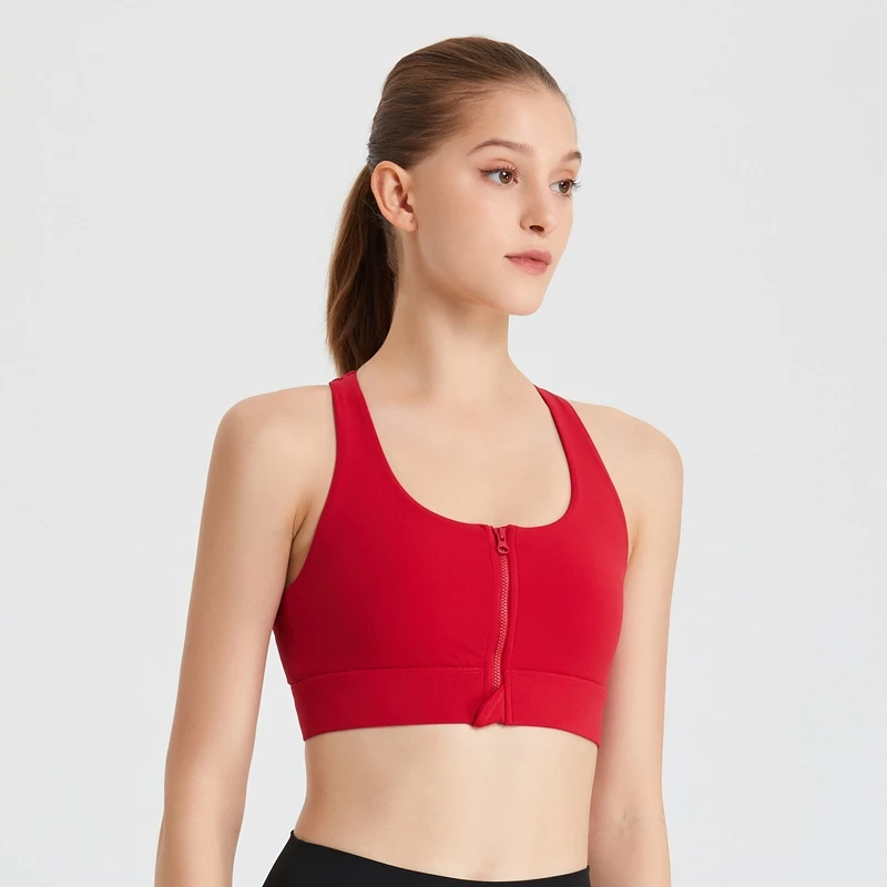 lulu Zipper sports underwear yoga vest shock-proof running fitness bra manufacturers direct sales