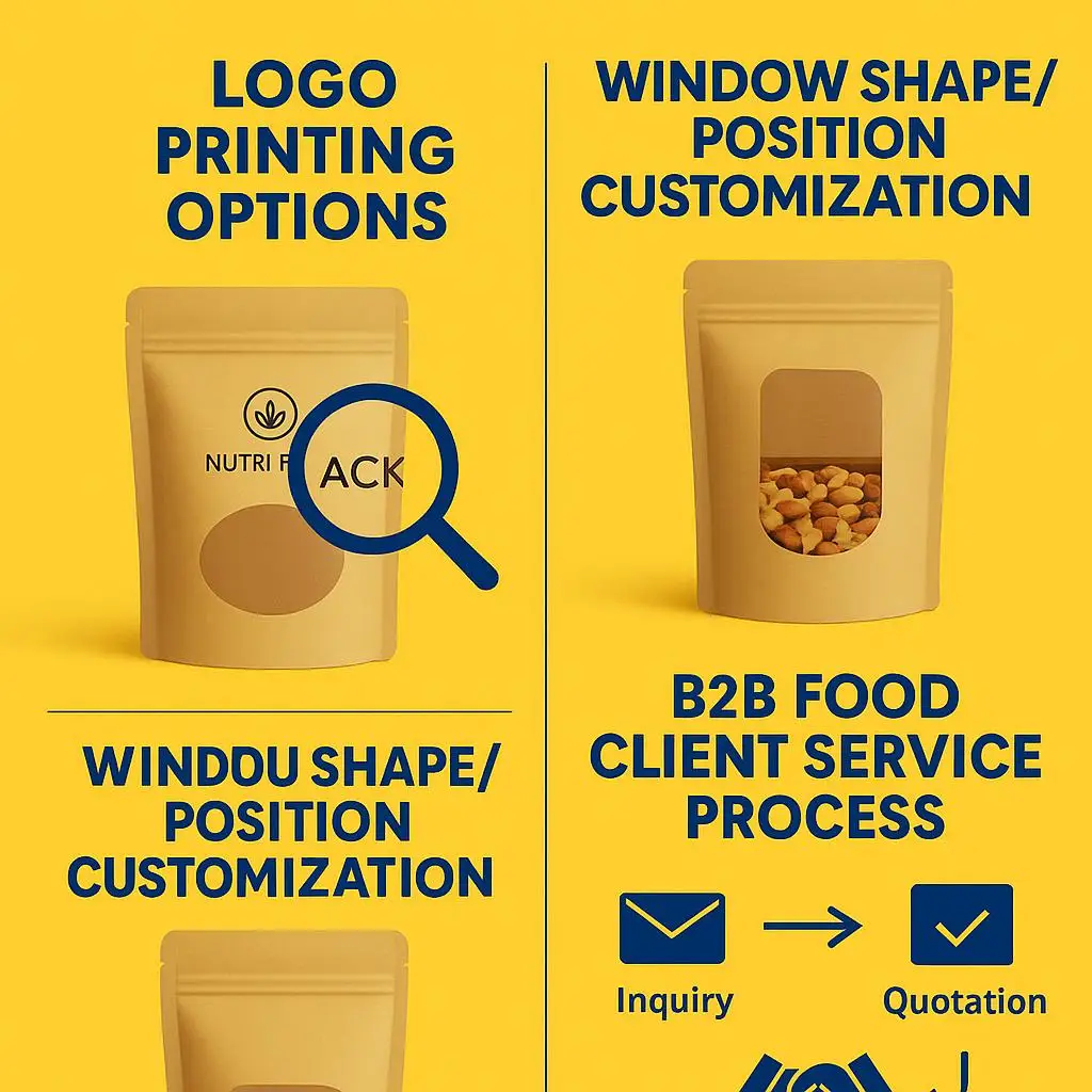 Eco-Friendly Kraft Paper Stand-Up Zipper Pouch Resealable Nut & Dried Fruit Packaging Bag Custom Logo Smell Proof Plastics - detail 6
