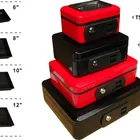 Metal Metal Cash Box High Quality Portable Metal Round Handle Cash Money Box With Spring Lock 10 Inch