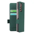 Samsung Case Samsung For Samsung Galaxy Z Fold2 5G Case Flip Cover Genuine Leather Case W21 5G Card Holder Holster