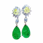 Emerald Pear Emerald Pear Earrings Latest Design Fashion 925 Silver Green Emerald Stone Pear Drop Earrings