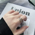 Ring Silver Hot Stress Reliever Spinner Ring Adjustable Stacking Sterling Silver Bead Ring Fidget Anxiety Ring