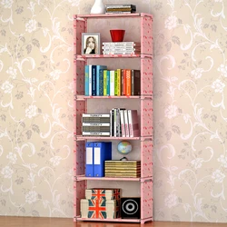 Household children's cheap  non-woven fabric books cabinet kindergarten bookcase toy storage rack bookshelf for sale