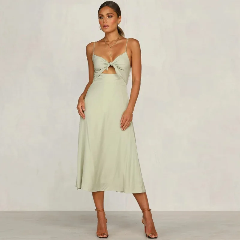 2020 Women Elegant Sleeveless With Belt 