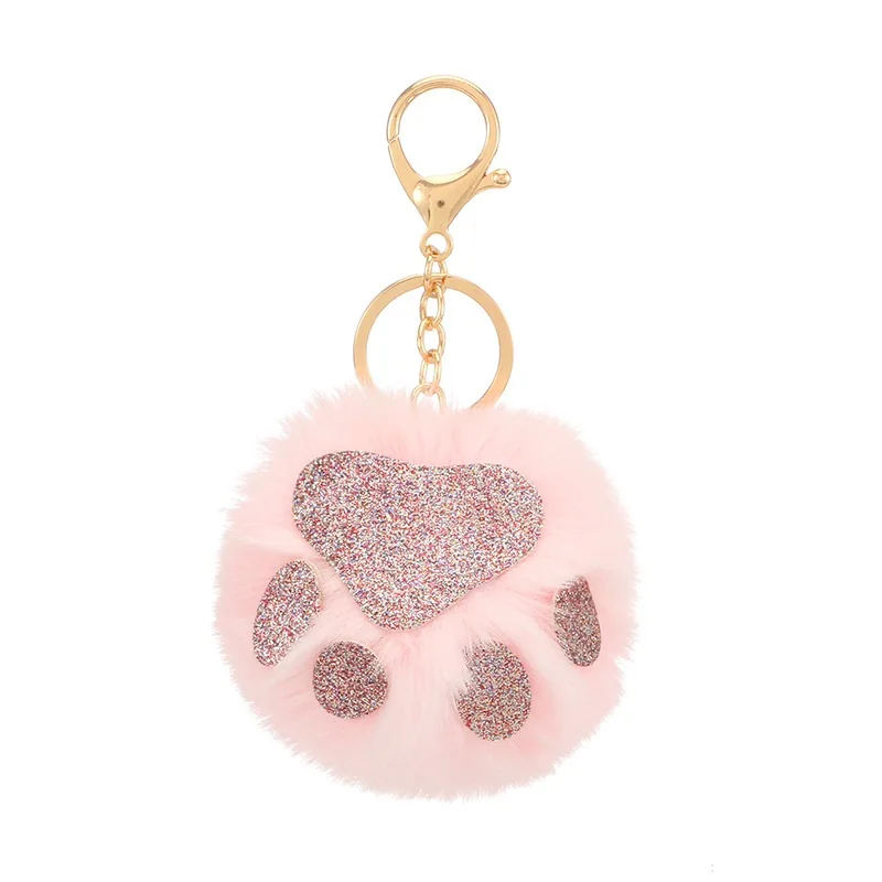 Porte-clés Peluche Chat à Pompons - Peluche Décorative Pour Sac Ou Clés - Multicolore - Neuf étiqueté