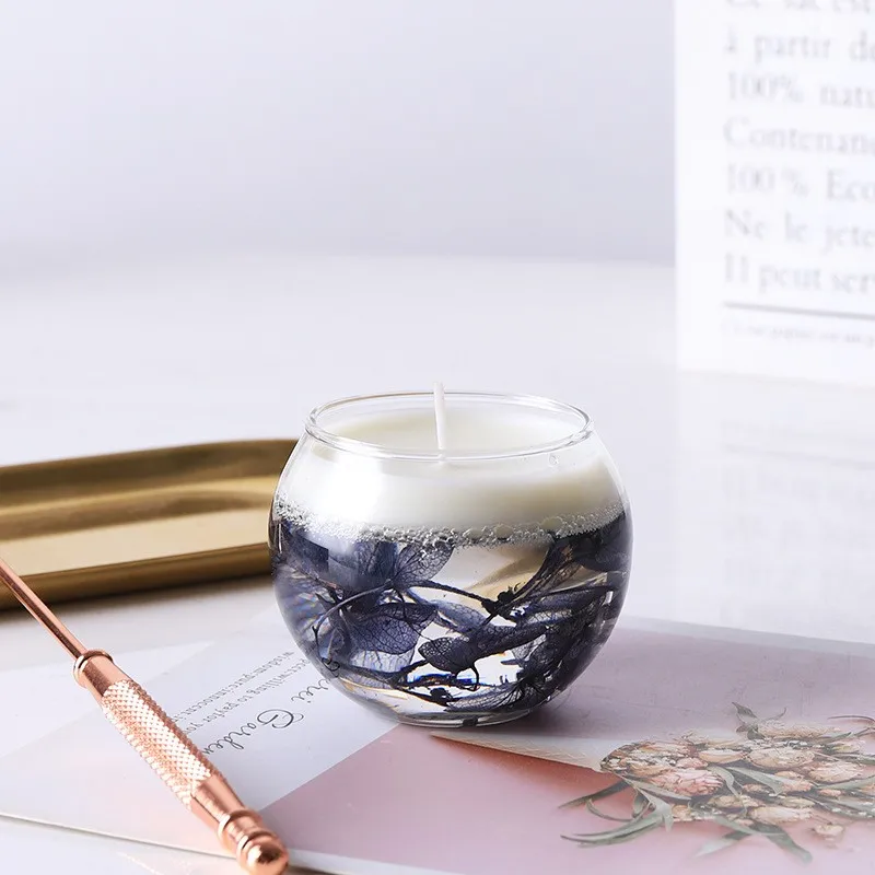 Latest Wedding Decoration Transparent Spherical Glass Jar Creative Jelly Diy Wax Dried Flower Container Cup Scented Candle