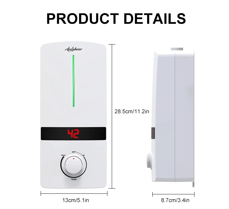 electric water heater size