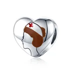 Silver Heart Authentic 925 Sterling Silver Heart Charm Honor For Medical Personnel Charm