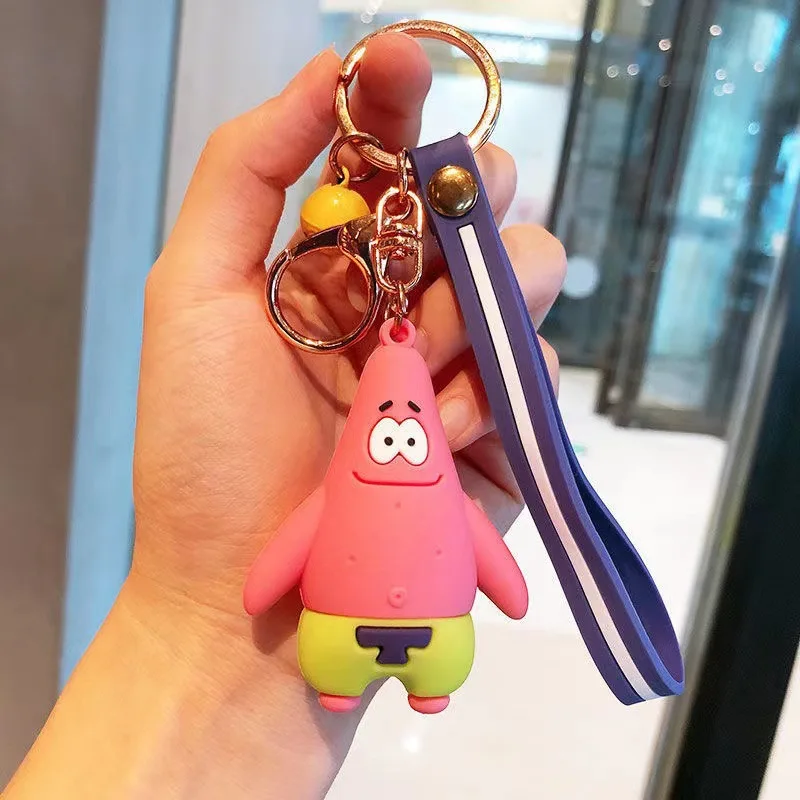 Kawaii Patrick Star Squidward Tentacles Key Ring Cartoon Anime