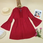 Cotton Dress Hot Selling Cotton Linen Viscose Maxi Dress Shirts And Blouses Factory Price