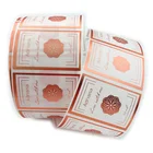 Sticker Vinyl Label Custom Printing Transparent Clear Gold Foil Self Adhesive Roll LOGO Label Sticker