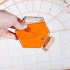 Honey Bamboo Jar With Bamboo Lid Hexagonal Glass Honey Jar With Bamboo Lid And Dipper