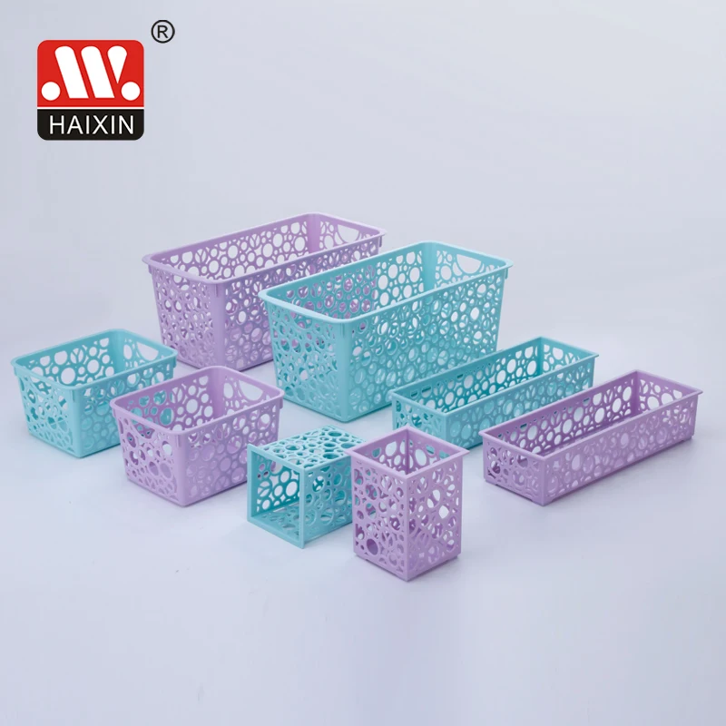 New Design Plastic Storage Baskets Bins Organizer for Bathroom Office Home