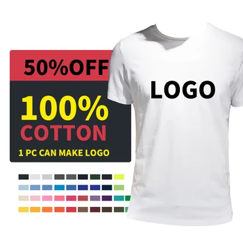 Wholesale Custom 100% Cotton Printing Men Printed Plain White And Black men o-neck T Shirt 2021