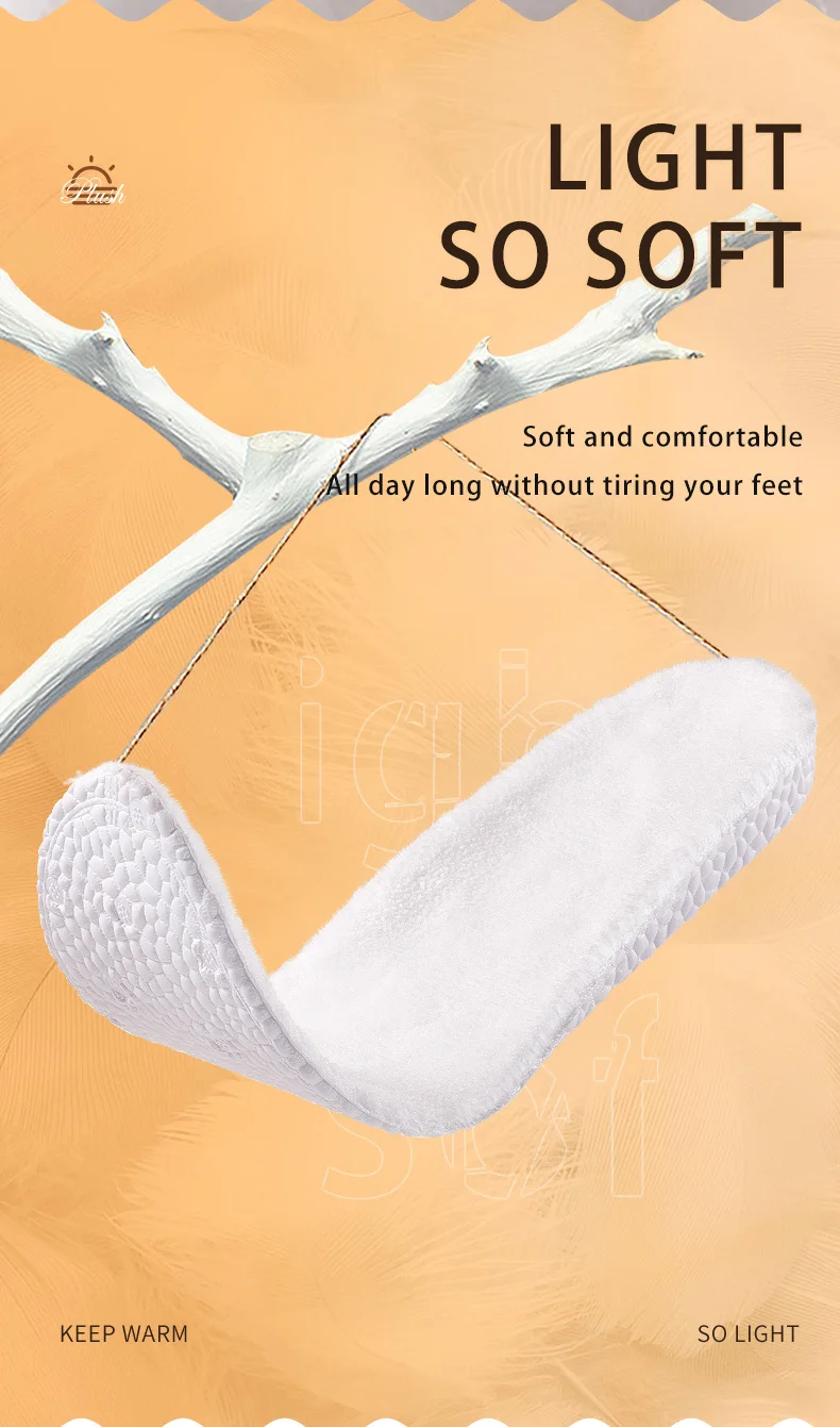 Warm Inner Height-Increasing Insoles for Men & Women, Wool Plush for Winter Boots Warm Inner Height-Increasing Insoles for Men & Women, Wool Plush for Winter Boots