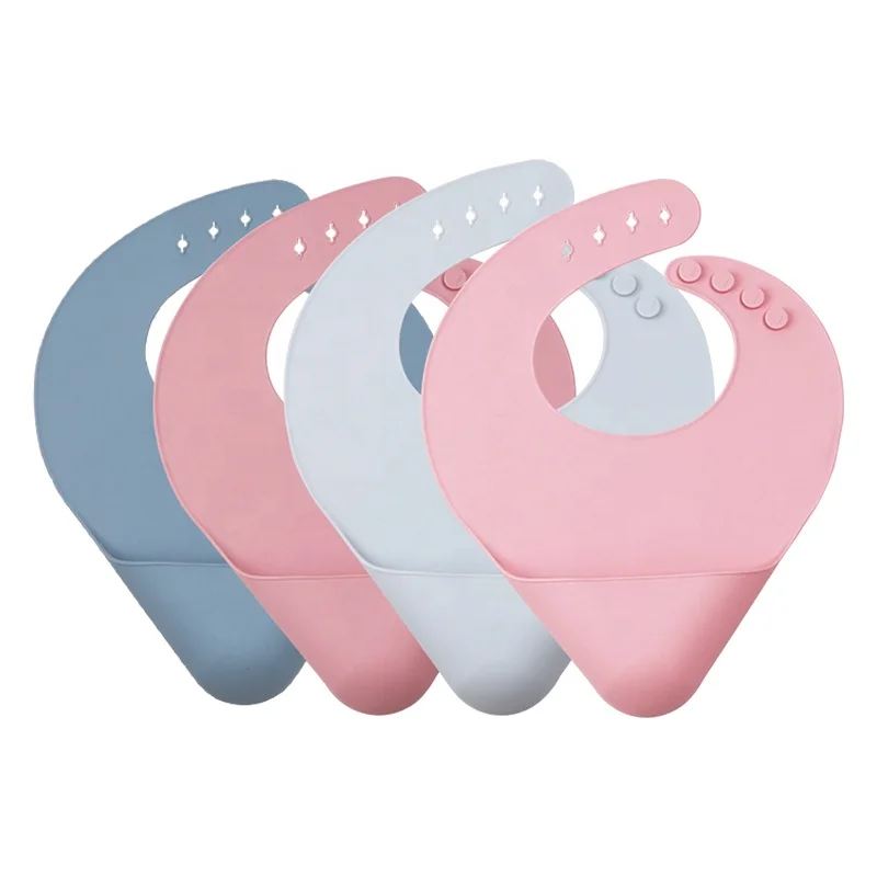 Wellfine Silicone Bpa Free Baby Bib Soft Durable Adjustable Fit waterproof Easily Clean  Silicone Baby bibs