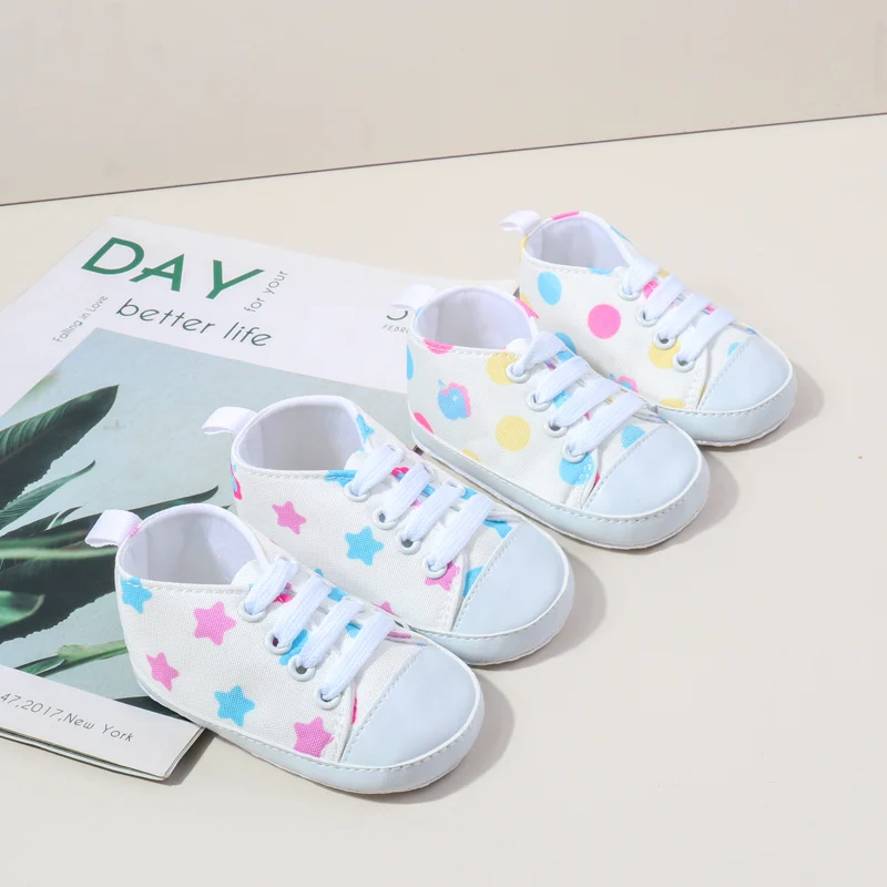Wholesale Cheap Canvas Unisex Baby Shoes with Star apple Printing manufacture