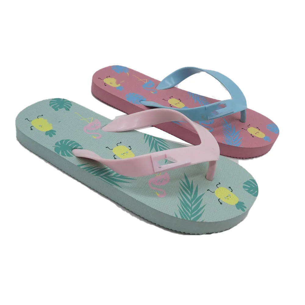 Custom Women Flip Flop Sandals Slipper Comfortable Ananas Silk Printing Flip Flops For Causal Wear