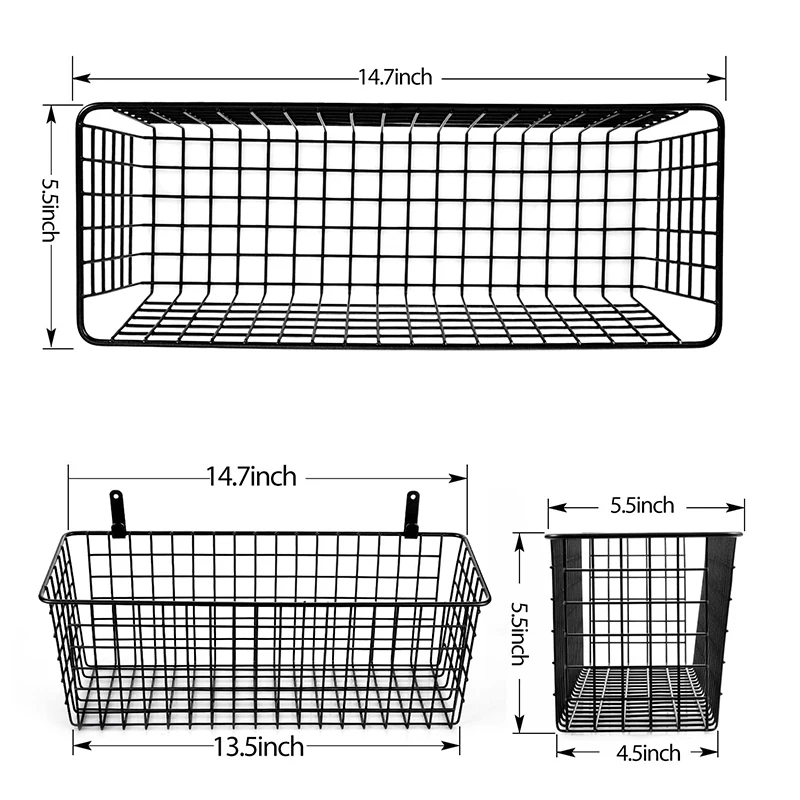 Wholesale Custom Hanging Wall Basket For Kitchen Storage Wall Mount