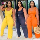 Clothes KG5528 2021 New Summer 1 Piece Fat Plus Size Clothes Womens Casual Jumpsuits Romper