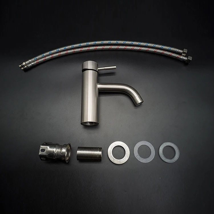 Single Handle Stainless Steel Bathroom Basin Faucet