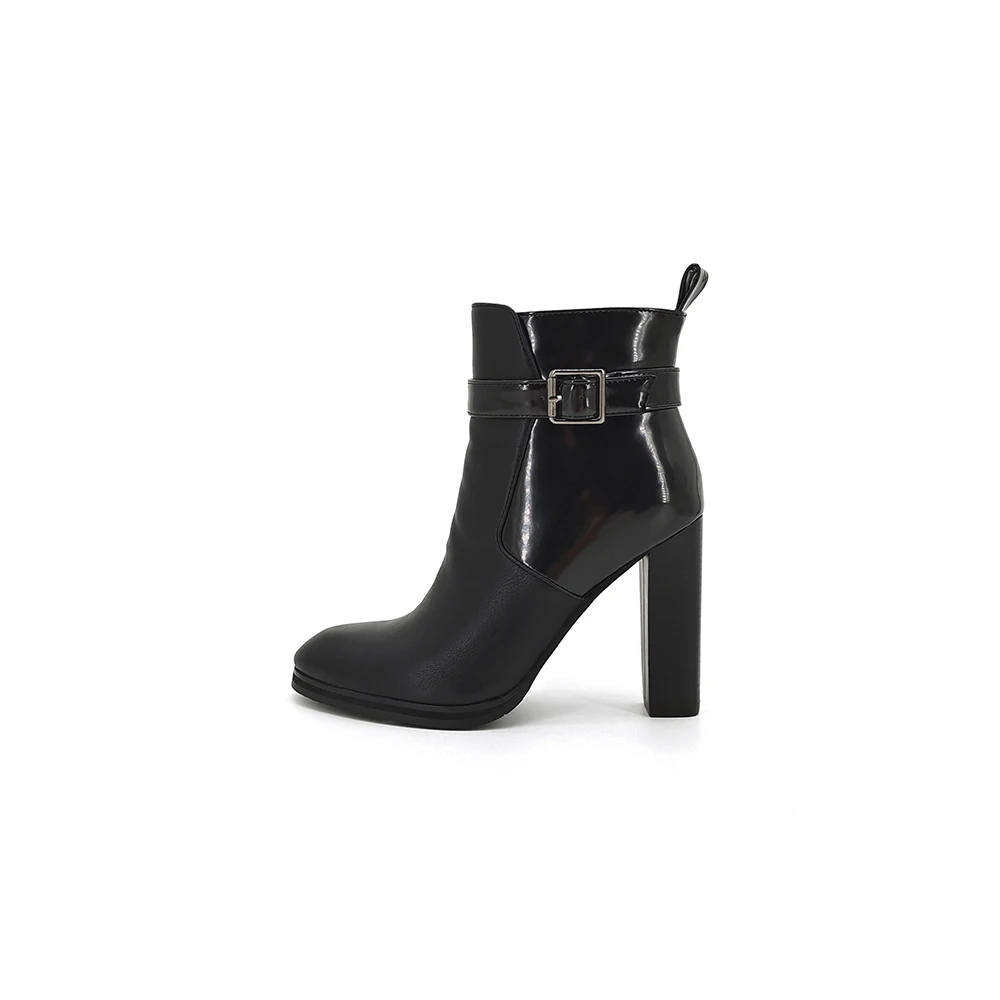 2021 Nieuwe Meisjes Chunky Blok Rubber Fashion Rijpe Sexy Dikke Hoge Hak  Enkel Spiegel Enkellaarsjes Pu Leer - Buy 2021 Nieuwe Meisjes Chunky Blok  Rubber Fashion Rijpe Sexy Dikke Hoge Hak Enkel