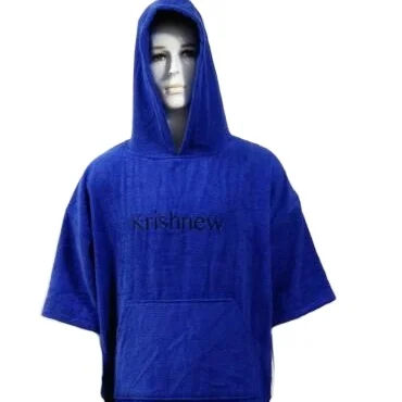 hot selling adult poncho towel 100% cotton terry beach change robe