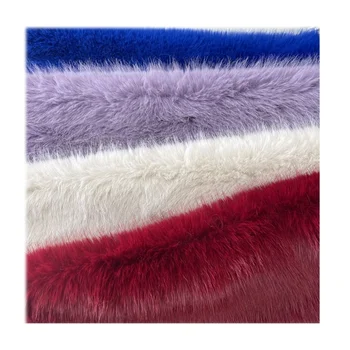 Wholesale garment material fabric 100% polyester 50mm pile length thick soft comfortable faux fox fur