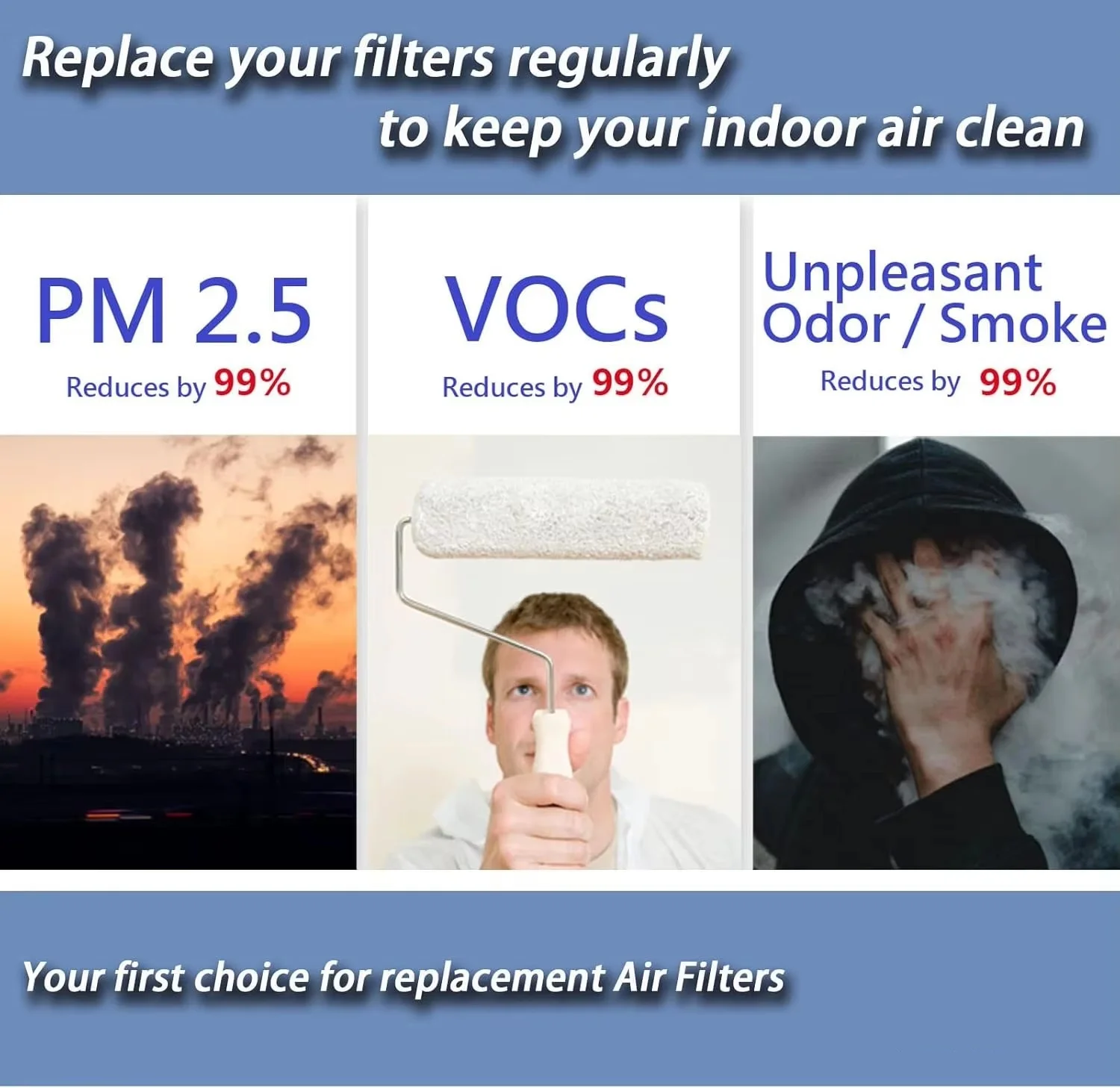 product hepa air purifier filter replacement filter for hearbobo k03 air purifier 3 pack h13 hepa activated carbon filter vocs odor-6