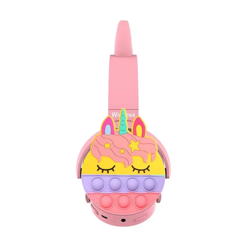Wireless Premium Kids Headsets Stress Reliever Stereo Headset Cat Ear Silicone Popping Headphone
