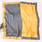 Square Scarf Simple Style Color Matching Fashion Big Square Scarf Female Sunscreen Silk Scarf Air Conditioning Shawl