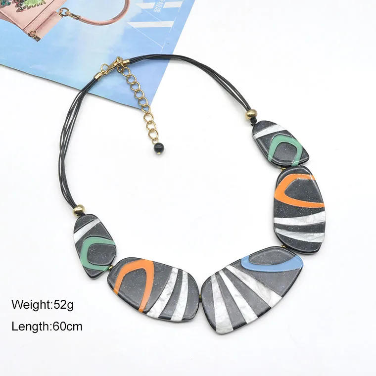 Factory direct sale oil paint acrylic choker jewelry for women stylish designer necklace