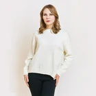 100% Sweater Private Label Winter Leisure 100% Acrylic Customized Solid White Color Chunky Knit Sweater