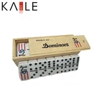 Domino Play Double 6 Domino In Wood Box Play With Your Friends