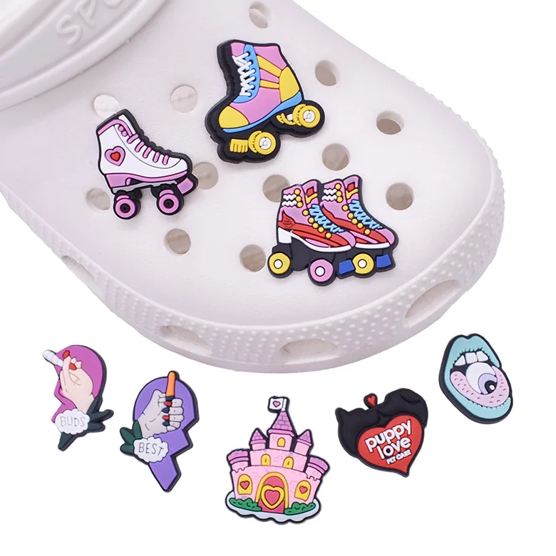 Custom Cartoon Logo Soft Rubber Pvc Crooc Shoe Charms For Shoes Accessories  - Buy Designer Custom New Leaves Soft Pvc Cartoon Croc Shoe Charm Jib Biz  Charm For Lady And Children,2021 High