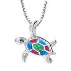 Necklace Long Cute Sea Turtle Necklace For Women Blue Jewelry Long Chain Statement Necklace