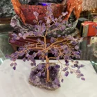 Jade Wholesale Color Auspicious Tree Natural Amethyst Jade Carving Crystal Crafts For Home Decoration
