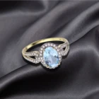 Engagement Hot Sell Jewelry Engagement Anniversary Wedding 18K 24K Real Gold White Sapphire Blue Moissanite Rings