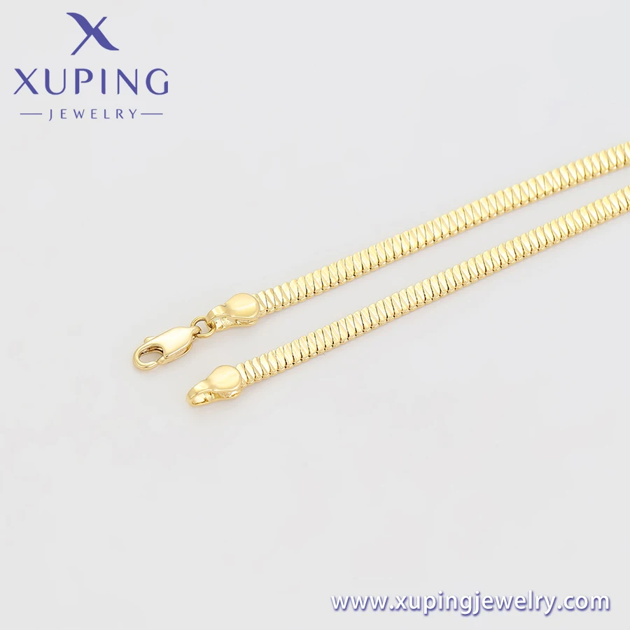 14N2380601 xuping fashion 14K gold color chain necklace  elegant simple snake necklace