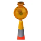 Traffic Light Roadwork Construction PC Flashing LED Solar Powered Traffic Warning Lights