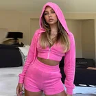 Hoodie 2 Piece Comfortable Jogging Suit Super Sweat Pants And Hoodie Short Set Women Set Clothing