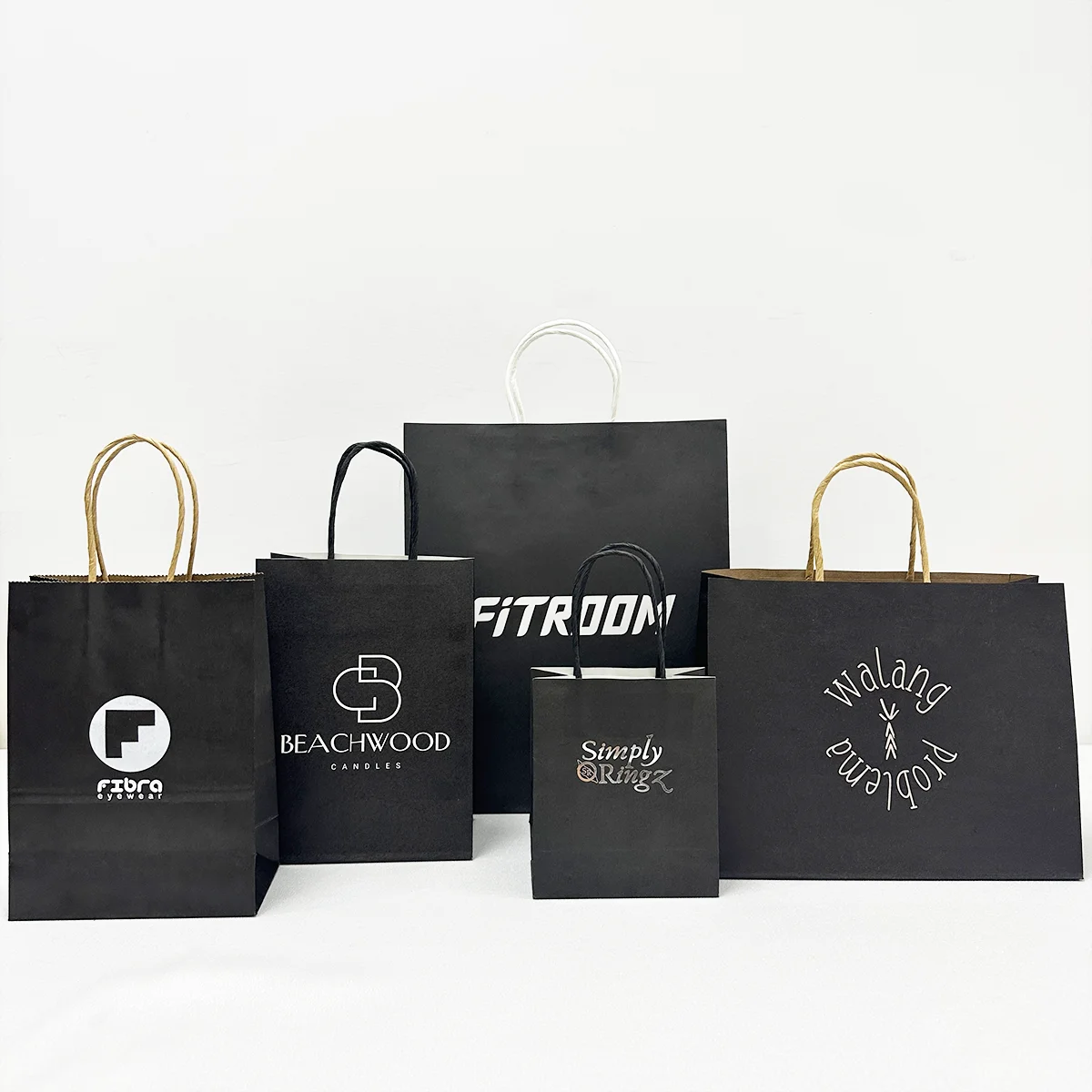 Wholesale Custom Logo Size Sac En Papier Bolsas De Papel Garment Grocery Gift Brown White Kraft Paper Shopping Bag for Clothing