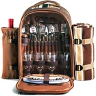 Picnic 4 Picnic Bag Custom Cooler Compartment Wine Bag Picnic Set Multifunction 4 Person Picnic Basket Backpacks Bags