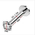 Piercing Ring 316L Stainless Steel Colorful Zircon Round Nose Nail 4 Claw Lip Nail Body Piercing Ring