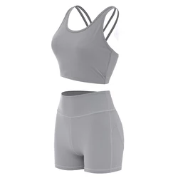 Slim Fit Custom Wholesale Compression Clothing Crop Top Gym Bra Sexy Female Sportswear Women